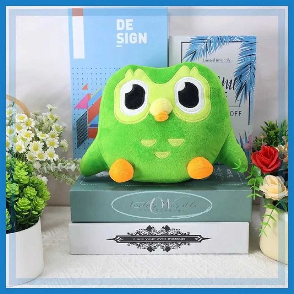 Green Duolingo Owl Plush Toy Duo Plushie Of Duo The Owl Cartoon Anime Owl Doll Soft Stuffed Animal Toy Children Birthday Gift Y240907