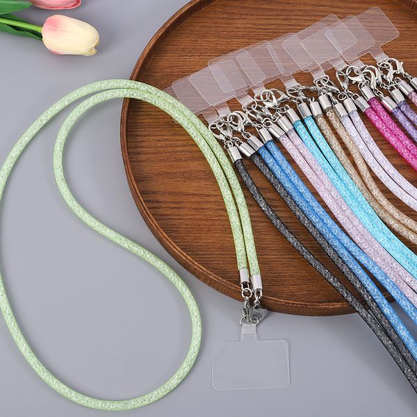 New universal mobile long mesh rope, crossbody chain, creative crystal lanyard, phone case, pendant chain