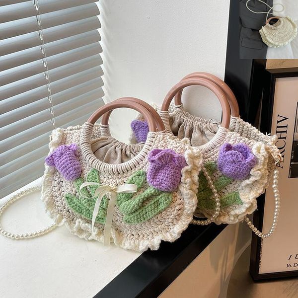 Western women handbag French classic handmade crocheted handbags classic ladies woven shoulder bag sweet and lovely tulip flower wool Pearl beaded fashion backpac, Beige
Western women handbag French classic handmade crocheted handbags classic ladies woven shoulder bag sweet and lovely tulip flower wool Pearl beaded fashion backpac, Beige