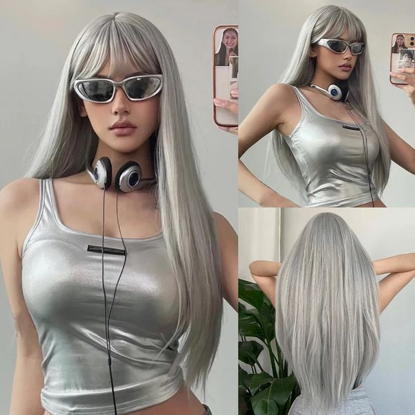 2024 Hair Synthetic Wigs New Champagne bangs long straight cosplay temperament goddess wig full head hair, Others color
2024 Hair Synthetic Wigs New Champagne bangs long straight cosplay temperament goddess wig full head hair, Others color