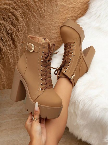 2024 Fashionable Shoes Autumn Winter New One-Button British Style Boots Short Boots High Heeled Thick-Soled Women's Shoes With Waterproof Platform, Brown
2024 Fashionable Shoes Autumn Winter New One-Button British Style Boots Short Boots High Heeled Thick-Soled Women's Shoes With Waterproof Platform, Brown