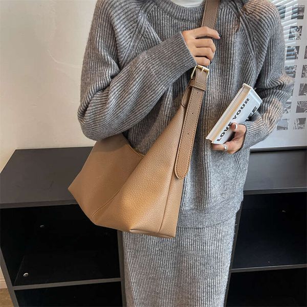 Designer Lychee Pattern Bags Trend Women 2024 Latest Branded Shoulder Hobo Bag Soft PU Leather Retro Large Capacity Shopper Tote