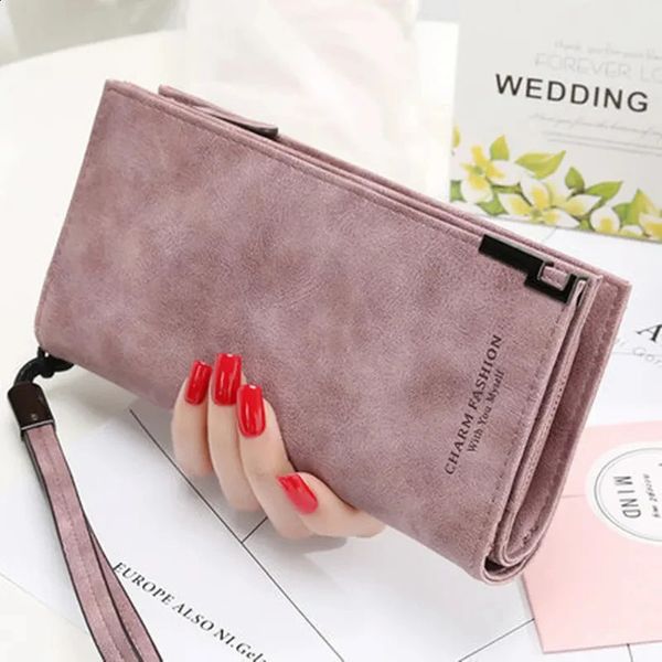 Women Men Long Wallets Large Capacity Zipper Handbag Card Holder Male Purse Coin Pocket Clutch Wallet For Women 240909