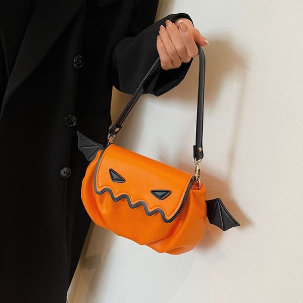 Funny Halloween with all the small bag cute fashion pumpkin personality new shoulder crossbody bag, Black
Funny Halloween with all the small bag cute fashion pumpkin personality new shoulder crossbody bag, Black