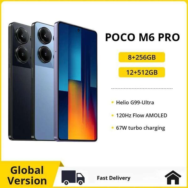 POCO M6 Pro Global Version Helio G99 Ultra 120Hz w AMOLED 64MP Triple Camera with OIS 67W turbo charging
POCO M6 Pro Global Version Helio G99 Ultra 120Hz w AMOLED 64MP Triple Camera with OIS 67W turbo charging