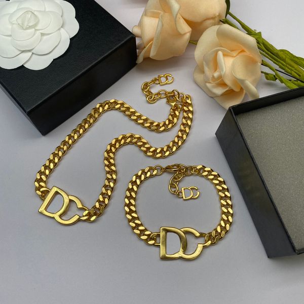 Gold Necklace Bracelets Gifts For Men's Women's High Quality Hip Hop Chain Set Jewellery TK