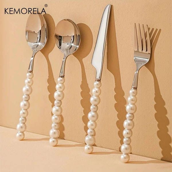 Stainless Steel Flatware Set: 4PCS Creative Pearl Cutlery Set, Europe Style Western Sierware, Deep blue
Stainless Steel Flatware Set: 4PCS Creative Pearl Cutlery Set, Europe Style Western Sierware, Deep blue