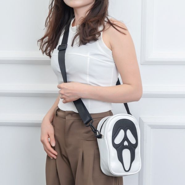 Halloween bag niche design handbag trend Funny Ghost Skeleton crossbody shoulder bag, White
Halloween bag niche design handbag trend Funny Ghost Skeleton crossbody shoulder bag, White