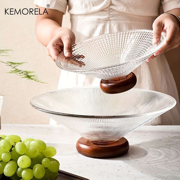 Creative Glass Fruit Bowl with Wooden Base - Home & Living Decor Candy Dish, Black
Creative Glass Fruit Bowl with Wooden Base - Home & Living Decor Candy Dish, Black