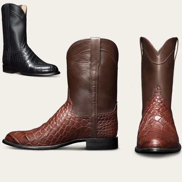 Black Ankle Boots Mens Pattern Trend Mid tube Boots Western Cowboy Casual Leather Shoes Mens Large Size Cossack Boots, Brown
Black Ankle Boots Mens Pattern Trend Mid tube Boots Western Cowboy Casual Leather Shoes Mens Large Size Cossack Boots, Brown