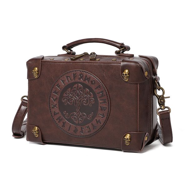 Halloween bag woman new European and American punk retro wind flower women single shoulder oblique cross bag handbag, Brown
Halloween bag woman new European and American punk retro wind flower women single shoulder oblique cross bag handbag, Brown
