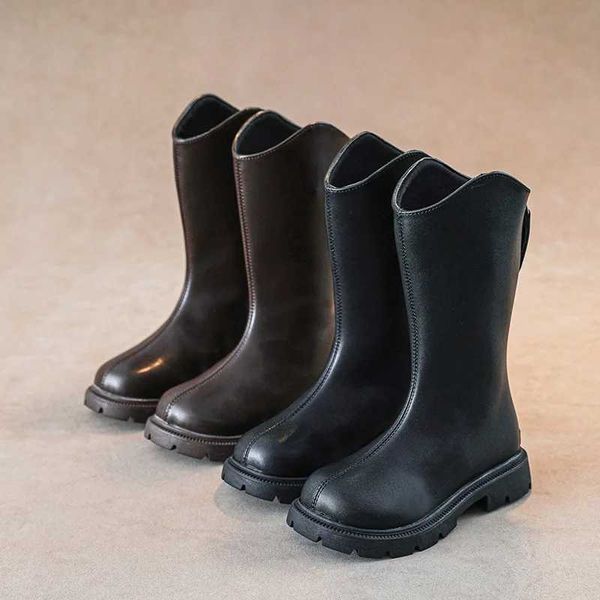 Girls Leather with British Style Toddle Kids Princess High Solid Color Versatile 2024 Children Long Boots Mid-calf y240912, Black
Girls Leather with British Style Toddle Kids Princess High Solid Color Versatile 2024 Children Long Boots Mid-calf y240912, Black