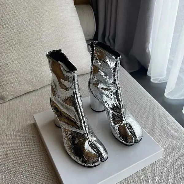 Silver Tabi Boots Split Toe Chunky High Heel Women Boots Leather Zapatos Mujer Fashion Autumn Women Shoes Botas Mujer, Rose red zip hook
Silver Tabi Boots Split Toe Chunky High Heel Women Boots Leather Zapatos Mujer Fashion Autumn Women Shoes Botas Mujer, Rose red zip hook