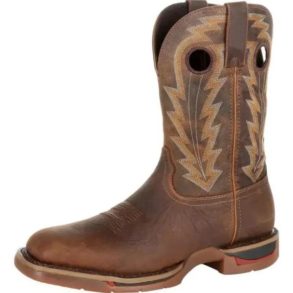 Men Boots Autumn Winter Mens Short Boots Embroidered Low Heel Square Headed Boots, Brown
Men Boots Autumn Winter Mens Short Boots Embroidered Low Heel Square Headed Boots, Brown