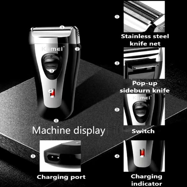 Electric Shaver Rechargeable Razor for Men Original Beard Trimmer Hair Clipper Dry Or Wet USB Shaving hine, Black
Electric Shaver Rechargeable Razor for Men Original Beard Trimmer Hair Clipper Dry Or Wet USB Shaving hine, Black