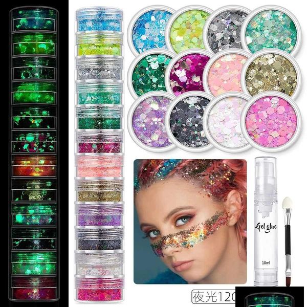 Body Paint 12 Color Glitter Face Gel Sequins Glow Eye Shadow Lips Nails Hairs Makeup Colorful Cosmetic Chunky Primer Drop Delivery Dhze1, Brown
Body Paint 12 Color Glitter Face Gel Sequins Glow Eye Shadow Lips Nails Hairs Makeup Colorful Cosmetic Chunky Primer Drop Delivery Dhze1, Brown
