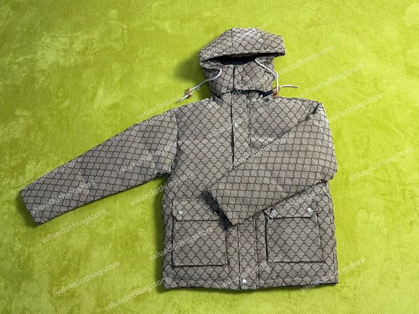 Mens designer down Jackets puffer Women black Winter jackets canvas bomber jacket with hat Premium casual outdoor warm thickened Khaki Brown Luxury desi S25824cat