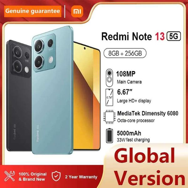 Global Version Xiaomi Redmi Note 13 5G 8GB 256GB Smartphone Dimensity 6080 120Hz AMOLED DotDisplay 108MP Camera 33W NFC
Global Version Xiaomi Redmi Note 13 5G 8GB 256GB Smartphone Dimensity 6080 120Hz AMOLED DotDisplay 108MP Camera 33W NFC