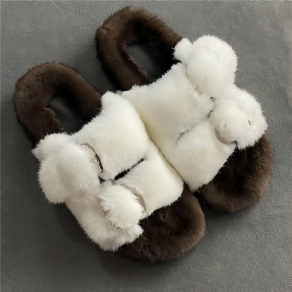 Fur Slippers Women Winter Plush Sandals Slip On Platform Slides Female Thick Sole Designer Real Mink Home Shoes
Fur Slippers Women Winter Plush Sandals Slip On Platform Slides Female Thick Sole Designer Real Mink Home Shoes