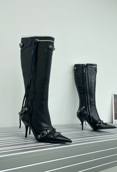 Knee High Boots Designer Woman Boots Cowboy Pointed Toe Stud Sexy Real Leather Stiletto Heels long boots Luxury boots, Color4
Knee High Boots Designer Woman Boots Cowboy Pointed Toe Stud Sexy Real Leather Stiletto Heels long boots Luxury boots, Color4