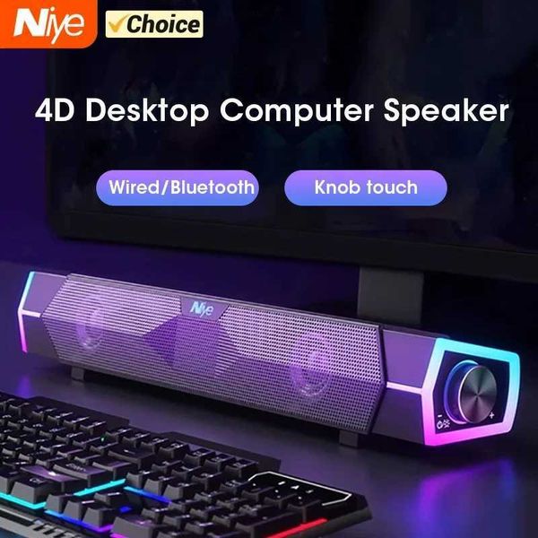 4D Computer Speakers Bluetooth 50 Wired Loudspeaker Surround Soundbar Speaker Stereo Subwoofer Sound bar for Laptop Notebook PC L26