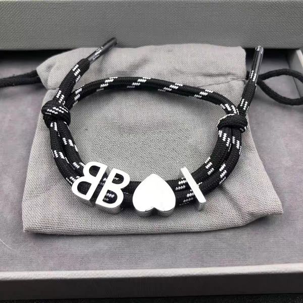 Stainless Steel Rope Bracelet with Heart Charm