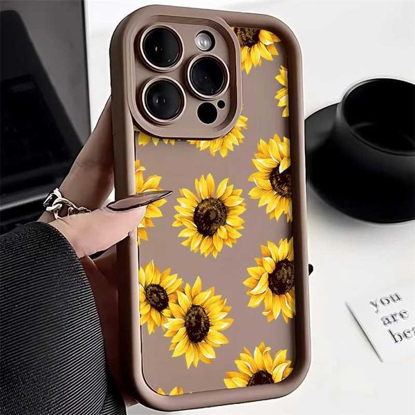 Daisy Flower Phone Case For iPhone 11 Case iPhone 15 14 Pro 13 12 Pro Max XR X XS Max 7 8 16 Plus SE Soft Candy Color Cover P240914