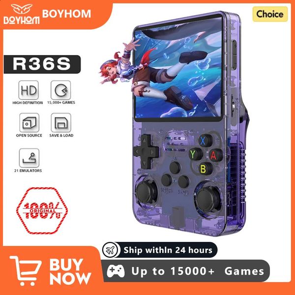 128G Open Source R36s Retro Handheld Game Console Linux System 3.5 Inch IPS Screen Portable Pocket Video Player 64Gb Games 240903