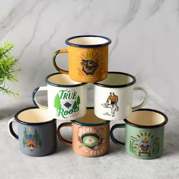 Wholesale Heat transfer enamel cup With handle thickened Retro coated coffee mugs, White
Wholesale Heat transfer enamel cup With handle thickened Retro coated coffee mugs, White