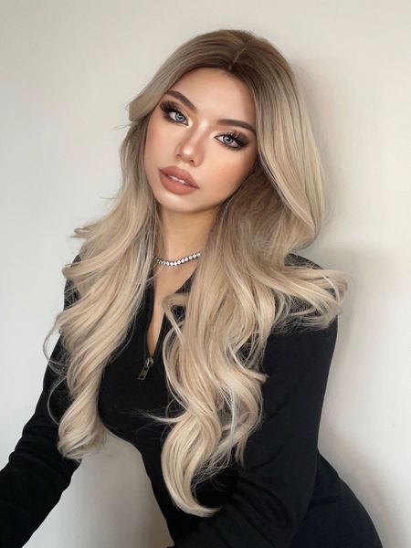 Wig 26inch Hair Synthetic Wigs Medium gradient long curly blonde hair big wave European and American style wig full head set female, Ombre color
Wig 26inch Hair Synthetic Wigs Medium gradient long curly blonde hair big wave European and American style wig full head set female, Ombre color