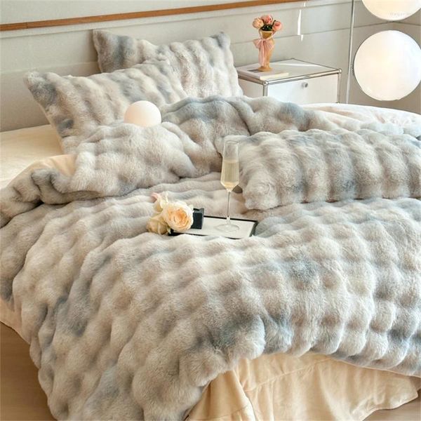 Gradient Veet Fleece Bedding Set, Faux Rabbit Fur Warm Duvet Cover & Pillowcases, Ice blue
Gradient Veet Fleece Bedding Set, Faux Rabbit Fur Warm Duvet Cover & Pillowcases, Ice blue