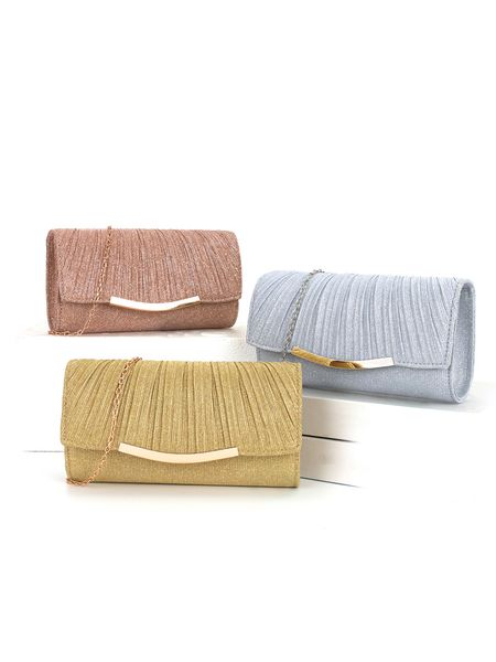 Banquet bag Clutch pleated women's bag Shoulder bag Cover Head Handbag High stitching Evening bag, Champagne
Banquet bag Clutch pleated women's bag Shoulder bag Cover Head Handbag High stitching Evening bag, Champagne