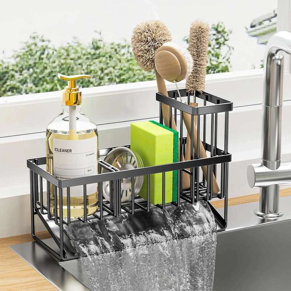 Sponge for Sink Caddy with High Brush Holder Organizer Countertop Rustproof 304 Stainless Steel Soap Dispenser Kitchen Organizers and Storage 0822
Sponge for Sink Caddy with High Brush Holder Organizer Countertop Rustproof 304 Stainless Steel Soap Dispenser Kitchen Organizers and Storage 0822