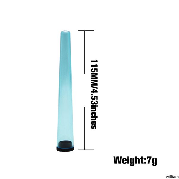 Tobacco Plastic Doob Tube Stash Jar 115mm Herb Container Storage Cigarette Rolling Cone Paper Pill Preroll Joint Holder Case Vial Airtight Tubes Smell Proof Seal