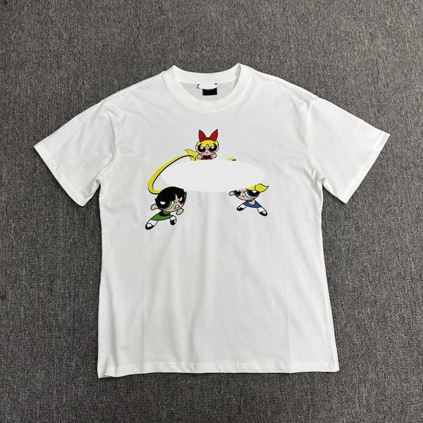 T-shirt Lovers Summer Cotton Devil Island Tshirts For Men American Street Trendy Flying Girl Print Loose Party Daily Wear T Shirt Short Sleeved Unisex Tshirt3BUB, 3123 white