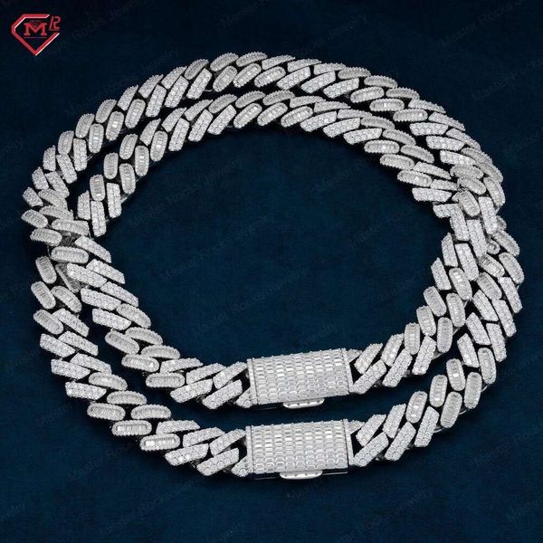 

Hiphop 18mm Miami Iced Out Sterling Sier Moissanite Cuban Link Chain