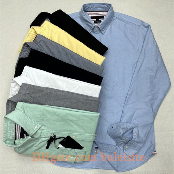 Men Casual Shirts Designer shirt Men loose fitting shirt Embroidery Long Sleeve Solid Color Business shirt Normal size multiple colour American style blouse T222