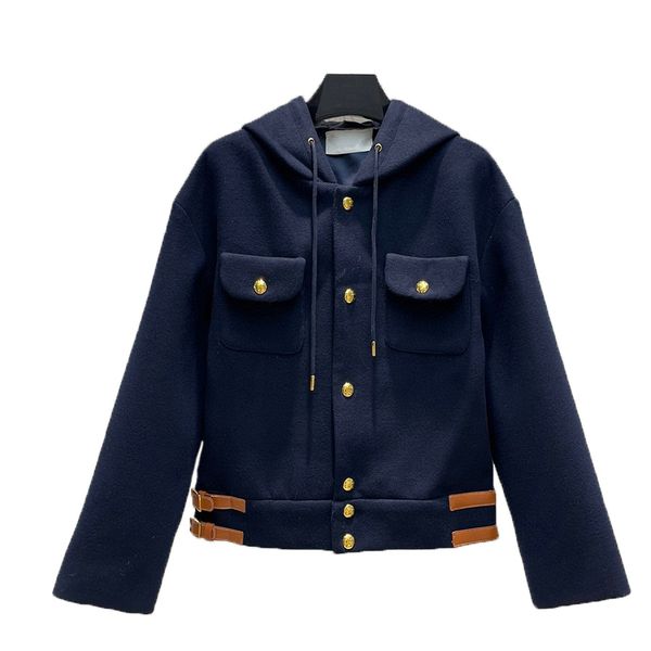 Women' coat Autumn and winter new hooded navy blue short jacket fashion cashmere coat women' casual pocket decoration slim cute, Darkcyan
Women' coat Autumn and winter new hooded navy blue short jacket fashion cashmere coat women' casual pocket decoration slim cute, Darkcyan