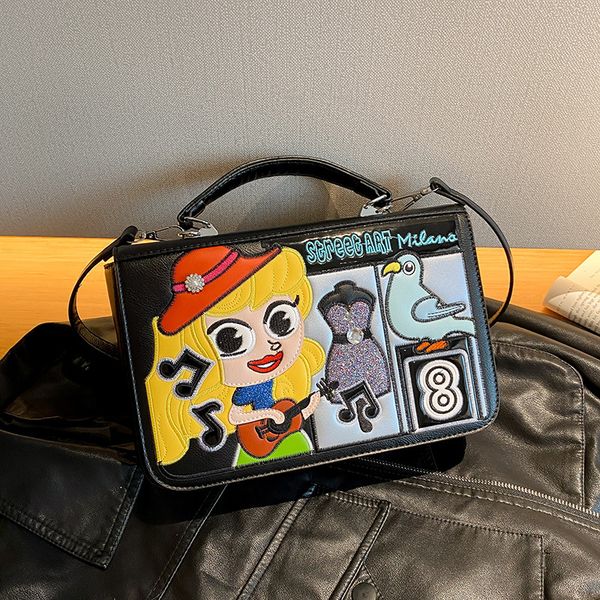 Outlet factory womens shoulder bags 5 color niche design cartoon patch women backpack high grade thick leather handbag fashion embroidery bag 260, Khaki
Outlet factory womens shoulder bags 5 color niche design cartoon patch women backpack high grade thick leather handbag fashion embroidery bag 260, Khaki