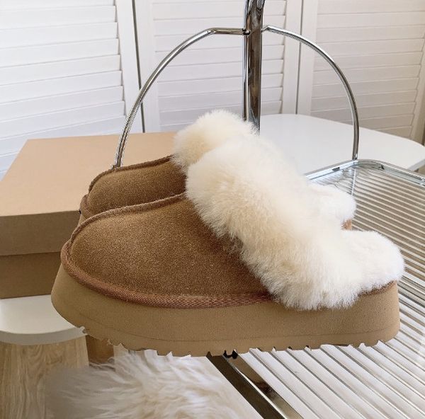 Designer women's thick platform Wool slippers snowshoes thick sole slippers raised wear non-slip thick-soled half-jog warm slippers, Khaki
Designer women's thick platform Wool slippers snowshoes thick sole slippers raised wear non-slip thick-soled half-jog warm slippers, Khaki