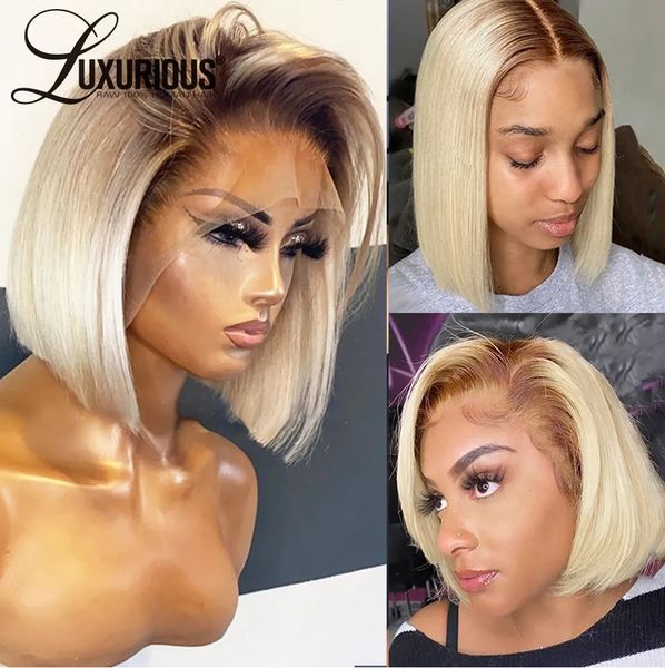 Bob Short 4/613 Wig Lace Front Human Hair Wigs Preplucked Hairline Ombre Blonde 13x4 Lace Frontal Wig Transparent Lace Synthetic Heat Resistant s line al, Ombre color
Bob Short 4/613 Wig Lace Front Human Hair Wigs Preplucked Hairline Ombre Blonde 13x4 Lace Frontal Wig Transparent Lace Synthetic Heat Resistant s line al, Ombre color