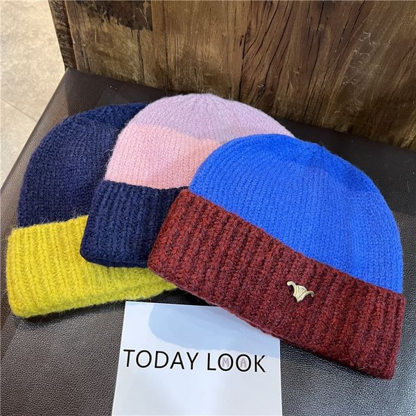 Autumn and winter warm and versatile designer beanies women's wool cap luxury fashion designer knit cap triumph women's color blocking knit cap, Navy blue
Autumn and winter warm and versatile designer beanies women's wool cap luxury fashion designer knit cap triumph women's color blocking knit cap, Navy blue