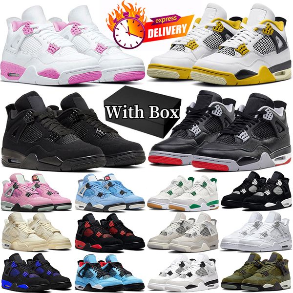 with box 4 4s basketball shoes for men women Military Black Cat Vivid Sulfur Bred Reimagined Red Cement University Blue Pink mens trainers outdoor sports sneakers, #59
with box 4 4s basketball shoes for men women Military Black Cat Vivid Sulfur Bred Reimagined Red Cement University Blue Pink mens trainers outdoor sports sneakers, #59