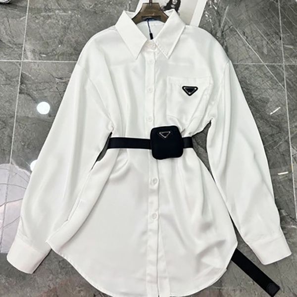 Sashes Blouse for Womens Designers Triangle Letter Shirts Tops Quality Chiffon Women' Blouses Sexy Coat with Waist Bag Party Clothes, Black
Sashes Blouse for Womens Designers Triangle Letter Shirts Tops Quality Chiffon Women' Blouses Sexy Coat with Waist Bag Party Clothes, Black
