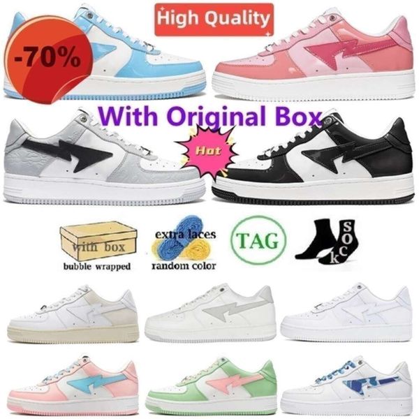 

Og Box with Shoes Ap Running Shoes Sneakers Trainers Fashion Designer Pink Patent Leather Black White Combo Grey for Men Women Pastel Pack Abc Camo, 13_a