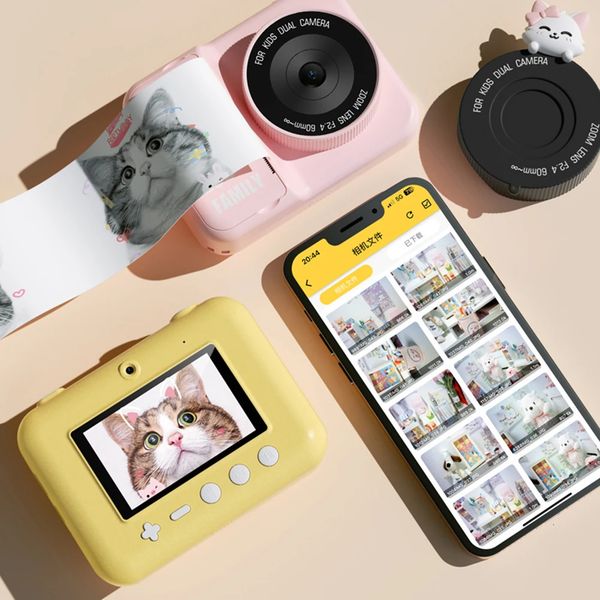 Instant Print Camera 30 Inch HD Screen Child Toys 48MP Po Printing Thermal Paper Printer Kids Gift 240106