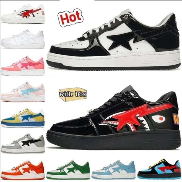 New Designer Shoes Bapestars Low for Men Sneakers Patent Leather Black White Blue Camouflage Skateboarding Jogging Sports Star Trainers, Red
New Designer Shoes Bapestars Low for Men Sneakers Patent Leather Black White Blue Camouflage Skateboarding Jogging Sports Star Trainers, Red