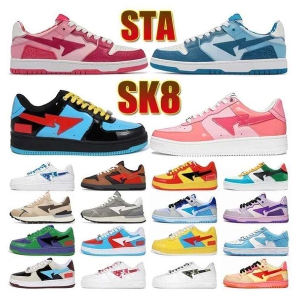 

Panda Designer Sk8 Sta Shoes Grey Black Stas Sk8 Color Camo Combo Pink Green Abc Camos Pastel Blue Patent Leather Platform Sneakers Trainers Running Shoes Wicasual, 33_a