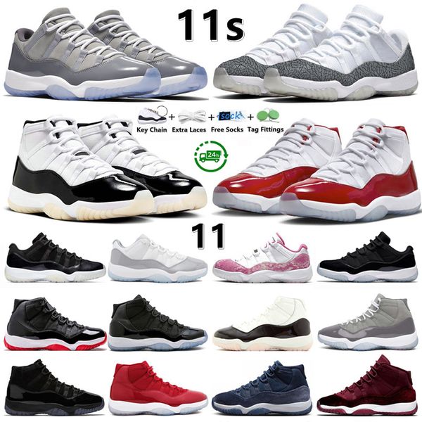 

Jumpman 11 11s Mens Basketball Shoes Cherry Gratitude Neapolitan Cool Grey Space Jam Red Velvet Elephant Pink Snakeskin Yellow Men Women Trainers Sports Sneakers, Color#32