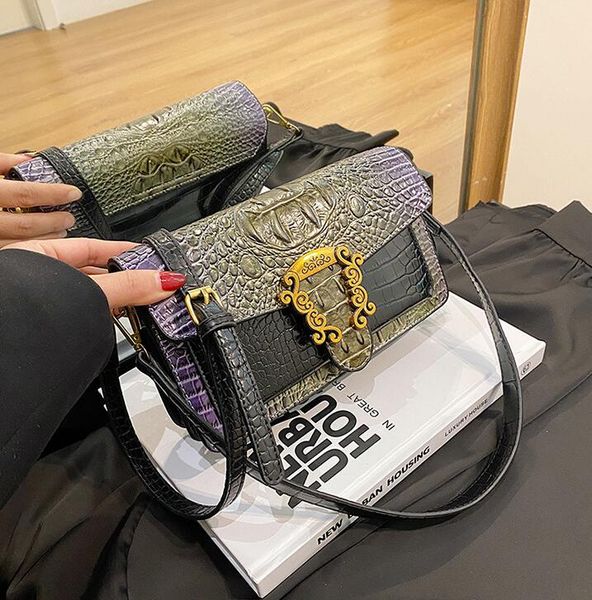 Factory sales women shoulder bag 5 colors sweet gradient thickened leather handbag street trend crocodile underarm bags personalized buckle handbags 3359#, Green
Factory sales women shoulder bag 5 colors sweet gradient thickened leather handbag street trend crocodile underarm bags personalized buckle handbags 3359#, Green